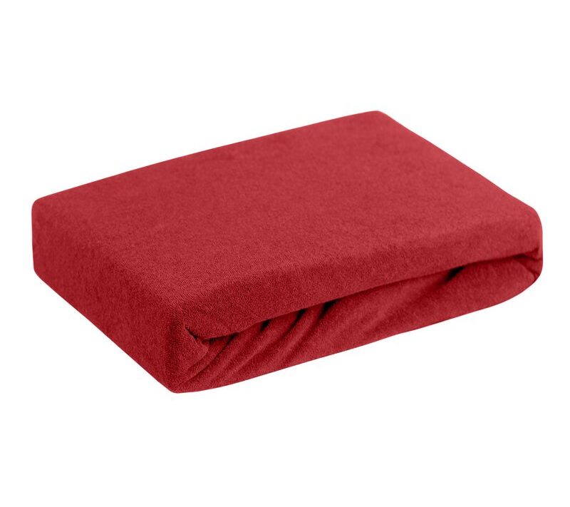 Prześcieradło frotte 220x200 cm czerwone – ciepło i energia