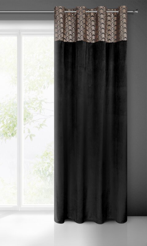 ZASŁONA GOTOWA ELEN 140 X 250 CM CZARNY