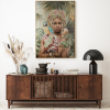 Obraz ręcznie malowany zielony 80 X 120 CM – egzotyczny klimat w domu