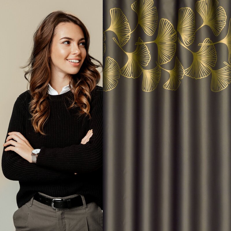 Zasłona gotowa Harmony brązowa 140 X 250 cm – zaciemnia i chroni prywatność