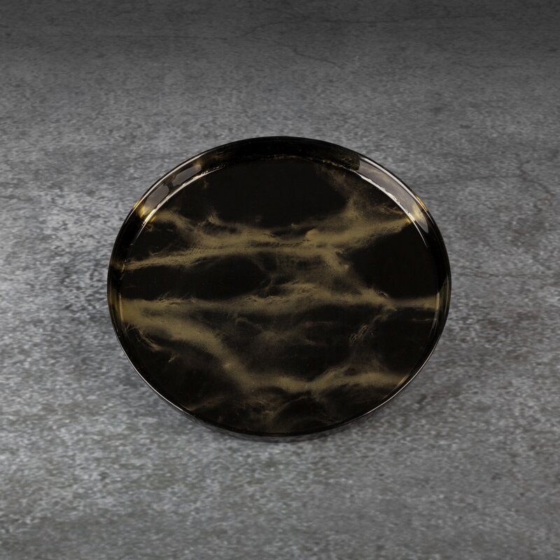 Patera szklana Ada czarna fi 21 x 2 cm – elegancka ozdoba