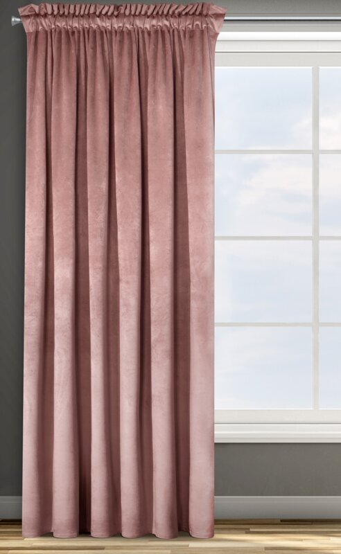 ZASŁONA GOTOWA D91 ROSA NA TAŚMIE 140 X 270 CM CIEMNORÓŻOWY