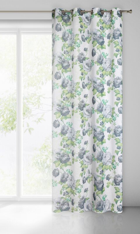 Zasłona gotowa Mona biała 140 X 250 CM – delikatny kwiatowy wzór