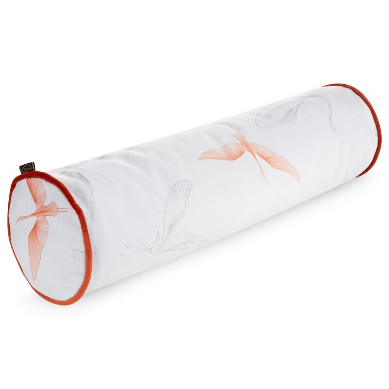 Poszewka wałek PREM/LEA/CHP biała 16x62 cm – subtelny wzór ważki
