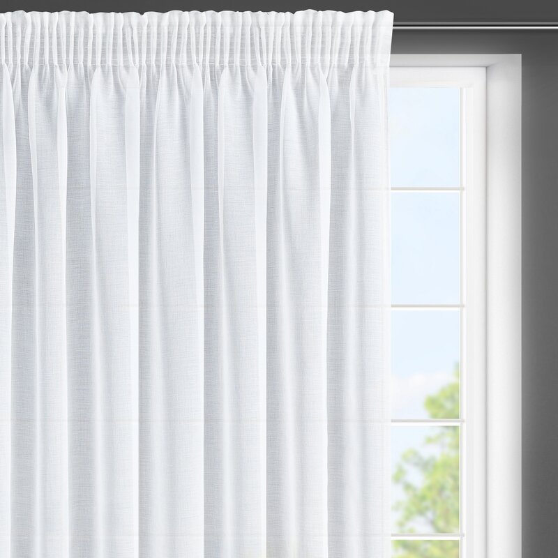 Firana gotowa biała 350 x 150 cm – rozprasza światło