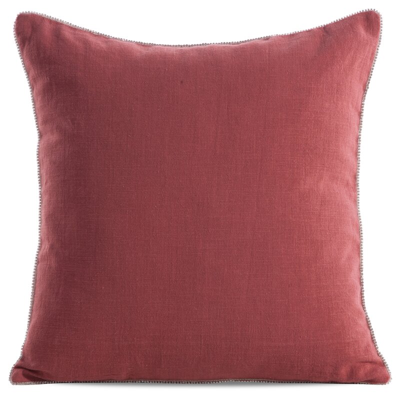 Poszewka len czerwona 43 x 43 cm – ożywia wnętrze