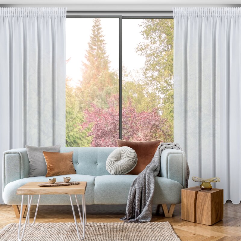 Firana gotowa biała 135 x 270 cm – lekka i zwiewna
