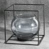 Szkło dekoracyjne czarne 17 x 17 x 17 cm – idealne na świece