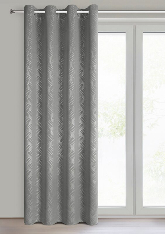Zasłona gotowa Oleta srebrna 140 X 250 cm – zaciemniająca z blaskiem