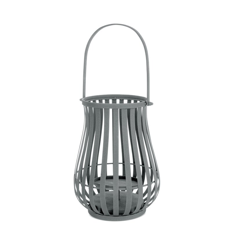 Lampion metalowy CM/LENA/LAM/02 grafitowy 24x24x32 cm – wprowadzi nastrój