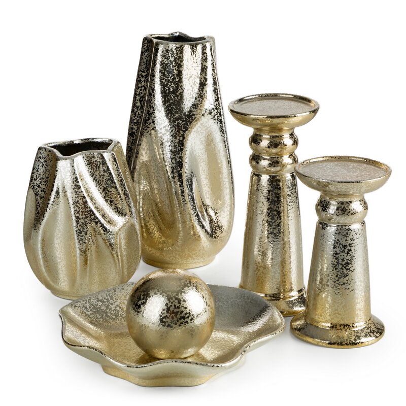 Wazon ceramiczny Sophia szampański O 15 X 19 cm – subtelny punkt świetlny