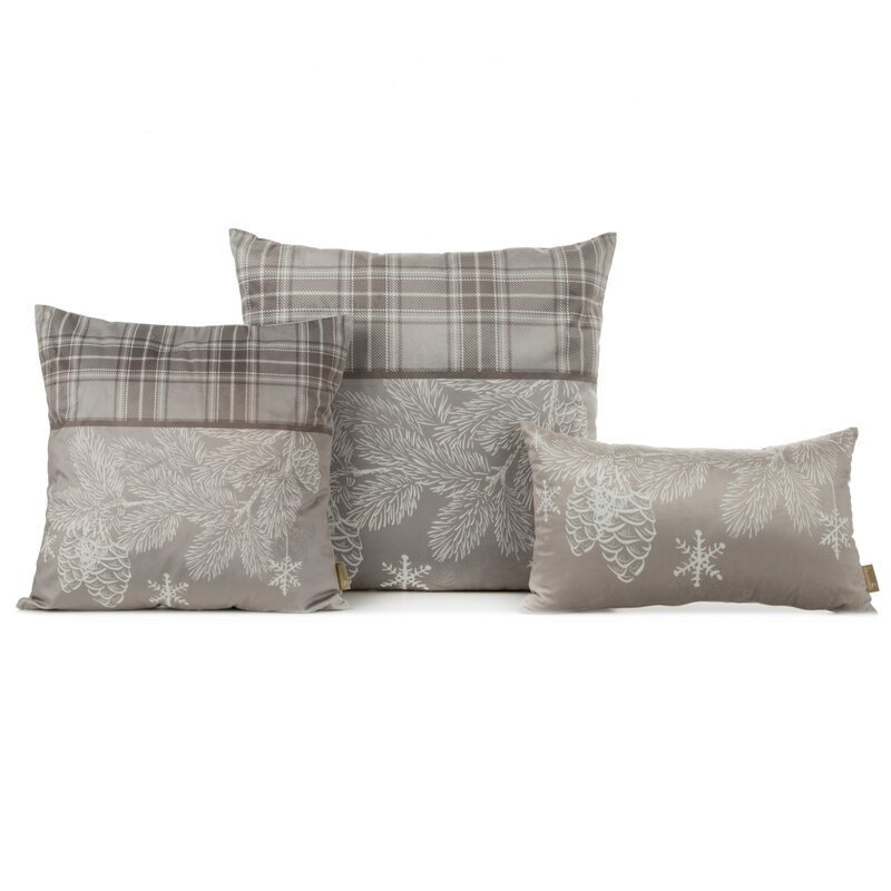 Poszewka świąteczna Holly03 beżowa 60 x 60 cm – welwetowa i trwała