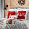 Poszewka welwetowa NOEL01 czerwona 45 X 45 cm – na magiczne święta