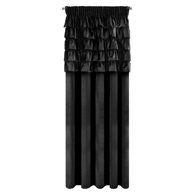 Zasłona gotowa Aura czarna 140 x 270 cm – zaciemnienie sypialni