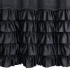 Zasłona gotowa Carli czarna 140 X 250 cm – welwetowa z falbanami