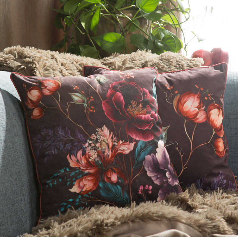 Poszewka velvet ceglasta 45 x 45 cm – doda przytulności