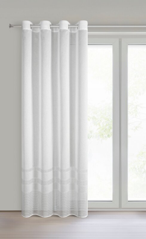 Zasłona gotowa Elira biała 140 x 250 cm – rozjaśnia wnętrze