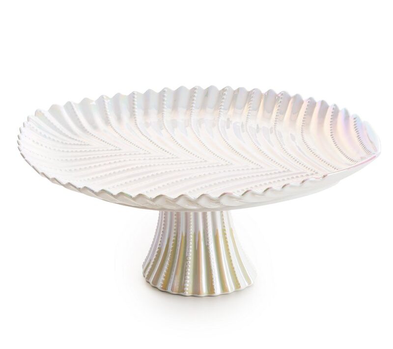 Patera ceramiczna Nela perłowa 39 x 31 x 17 cm – subtelny blask