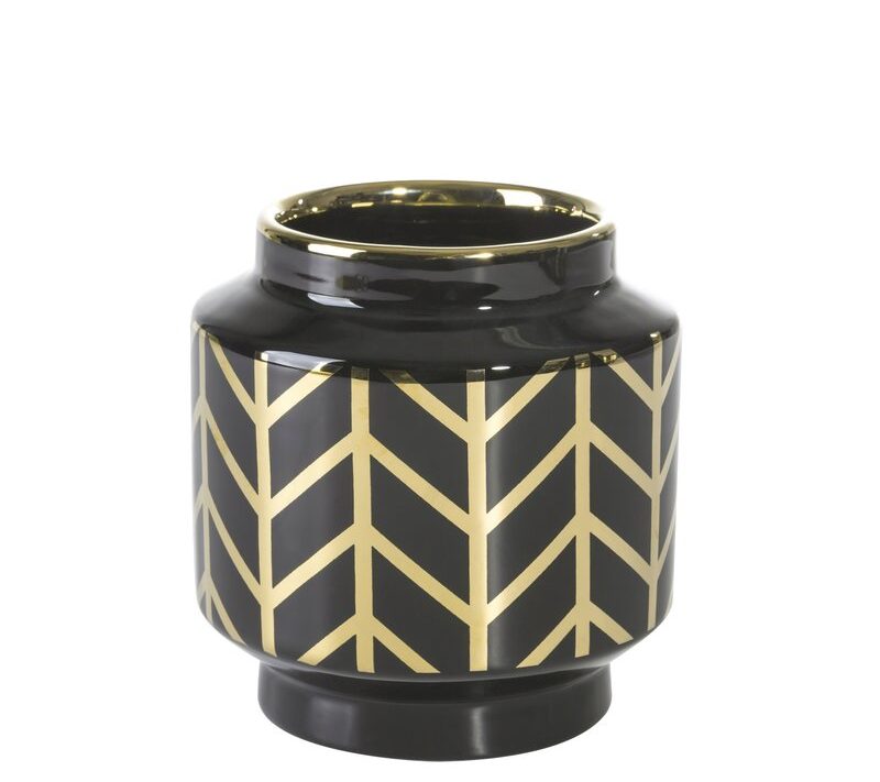 Wazon ceramiczny EMERA1 czarny fi 12 x 13 cm – na suszone kwiaty