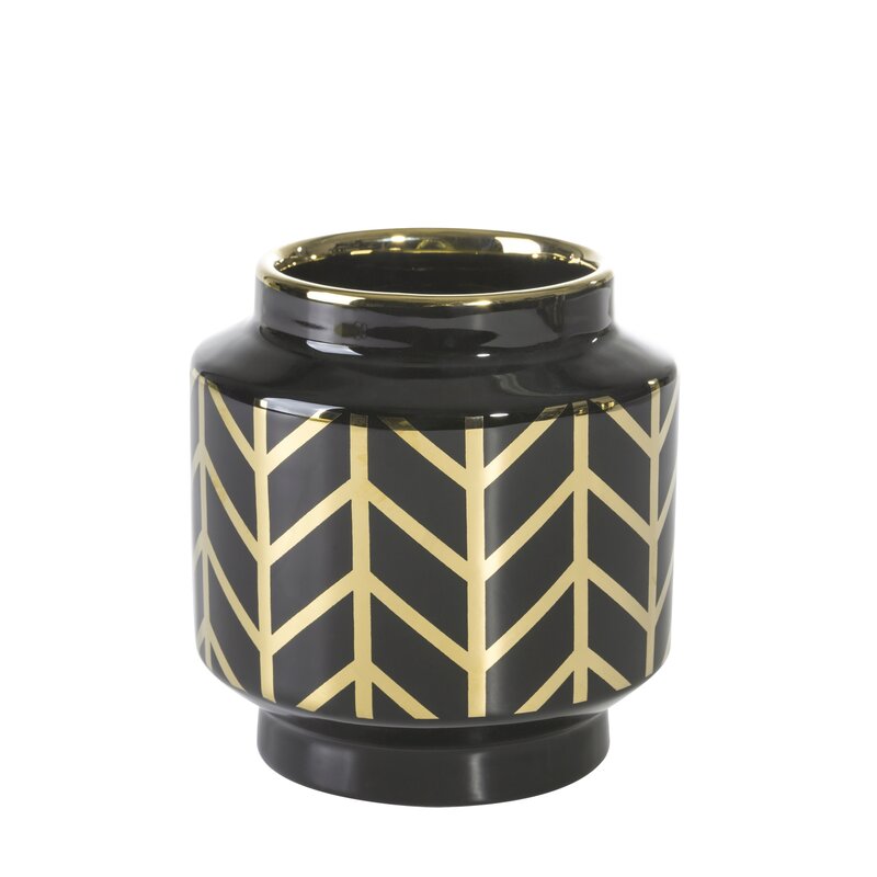 Wazon ceramiczny EMERA1 czarny fi 12 x 13 cm – na suszone kwiaty