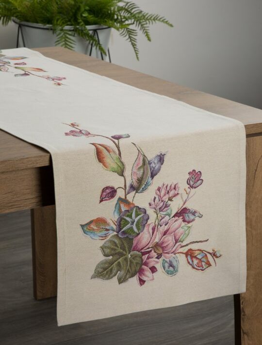 Obrus gobelinowy GOB/CHO/1215 naturalny 40X100 – dekoracja stołu