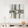 Obraz ręcznie malowany geometryczny stalowy 60 X 60 CM – ze złotymi detalami