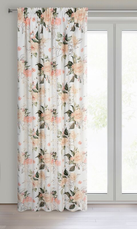 Zasłona gotowa Dimout Rose biała 135 X 270 CM – zapewnia prywatność