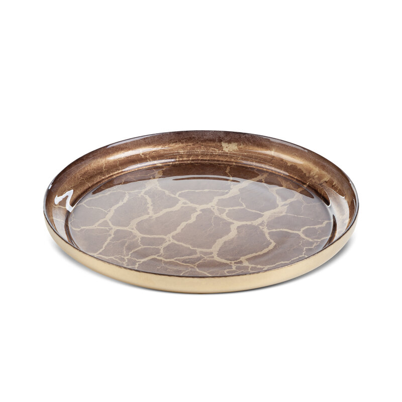 Patera szklana Suzi złota 21 x 2 cm – stylowa dekoracja