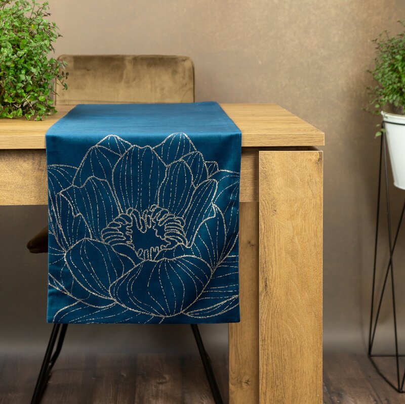 OBRUS BLINK 13 35 X 140 CM GRANATOWY