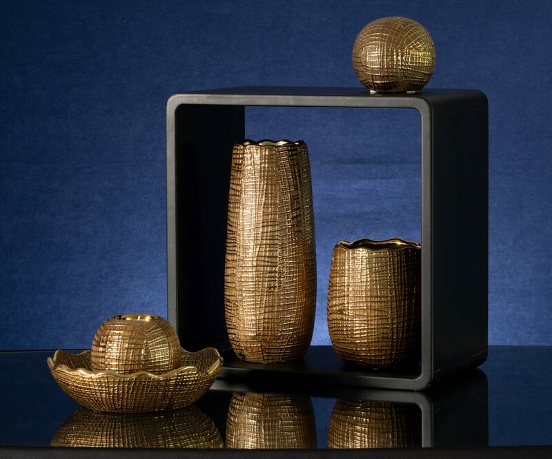 Wazon ceramiczny Selma brązowy fi 18 x 32 cm – na susze i kwiaty
