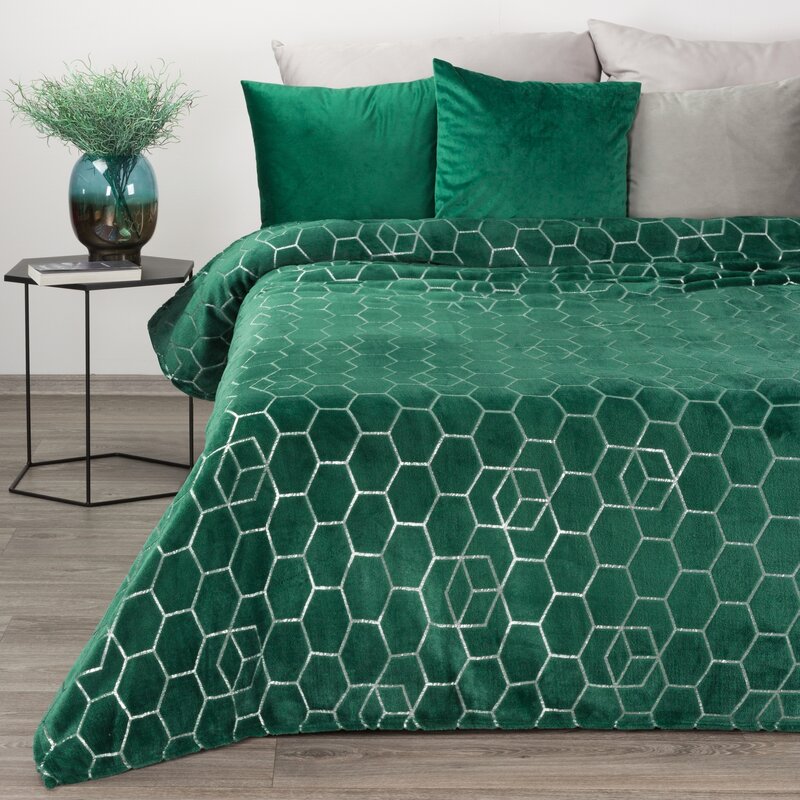 Koc flano ciemnozielony 150 x 200 cm – miękki i ciepły