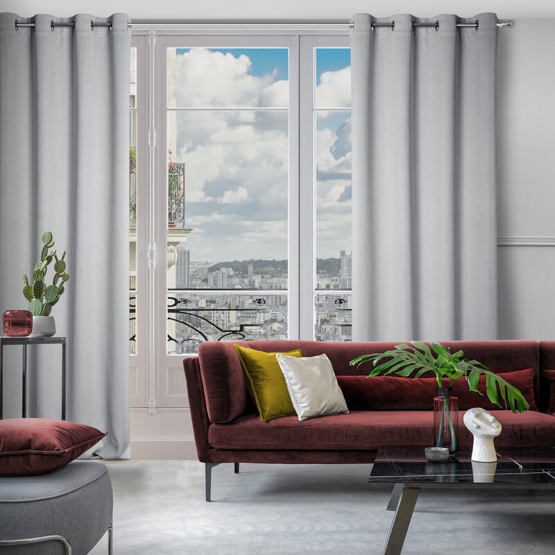 Zasłona gotowa Amaro szara 140 X 250 cm – zapewniająca zaciemnienie