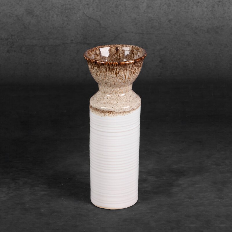 Wazon ceramiczny Erina biały fi 10 x 25 cm – na susze i kwiaty