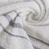 Ręcznik kąpielowy 70x140 cm bawełniany kolor biały z bordiurą podkreśloną żakardowymi paseczkami 480 g/m2 KORAL