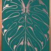 Obraz ręcznie malowany Monstera zielono-miedziany 53X73 – ożywi wnętrze
