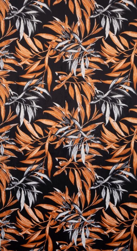 Zasłona gotowa Zoja czarna 140 X 250 cm – welwet z botanicznym wzorem