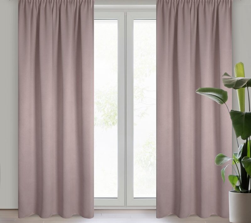 Zasłona gotowa pudrowy róż 130 x 300 cm – zapewni prywatność