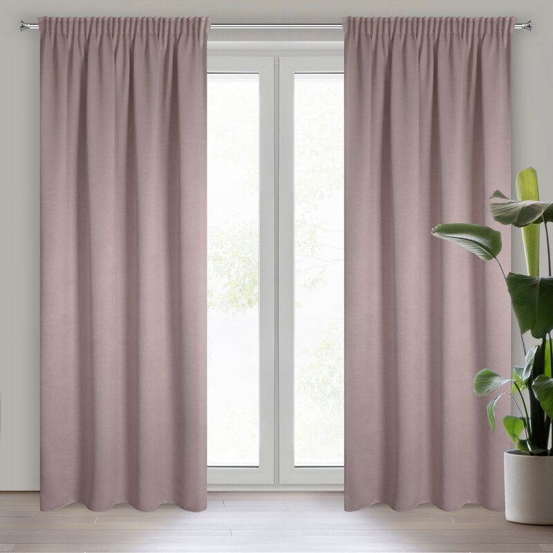 Zasłona gotowa pudrowy róż 130 x 300 cm – zapewni prywatność