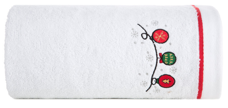 Ręcznik świąteczny Gerda2 biały 70 x 140 cm – 100% bawełna