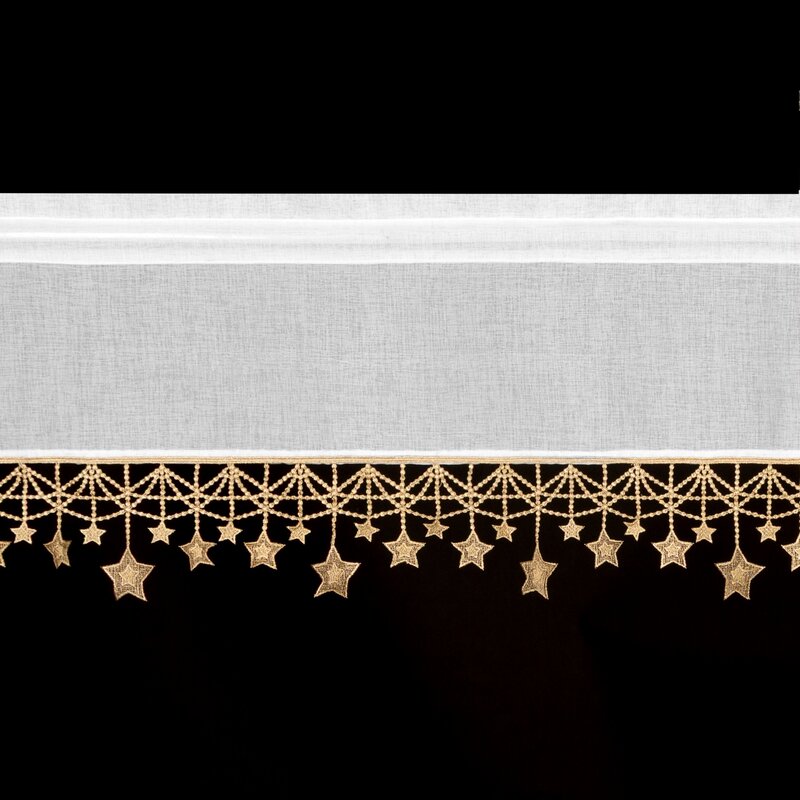 Zasłona świąteczna BIAŁA 150x90 cm – gotowa do zawieszenia