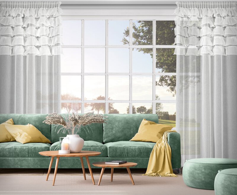 FIRANA GOTOWA AURA NA TAŚMIE 140 X 270 CM BIAŁY