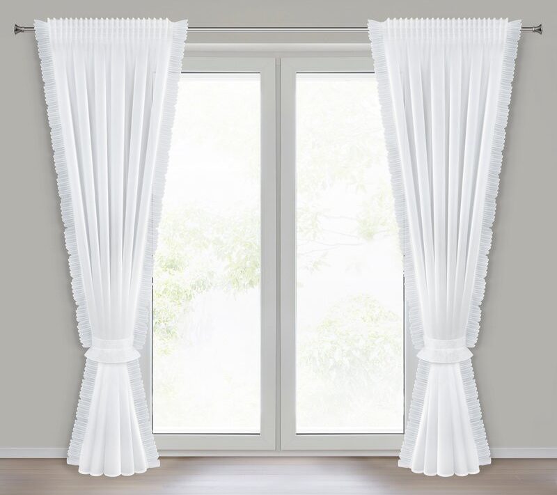 Firana gotowa biała 140 x 270 cm – rozprasza światło