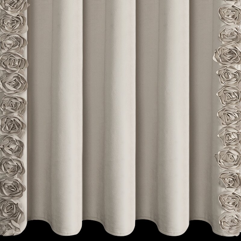 ZASŁONA GOTOWA ROSES 14 NA TAŚMIE 140 X 270 CM BEŻOWY