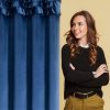 Zasłona gotowa ERIN z falbanami granatowa 140 X 250 CM – tworzy przytulny nastrój