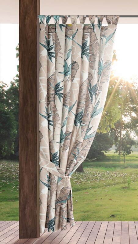 Zasłona gotowa na szelkach beżowa 155 x 200 cm – ochrona przed słońcem