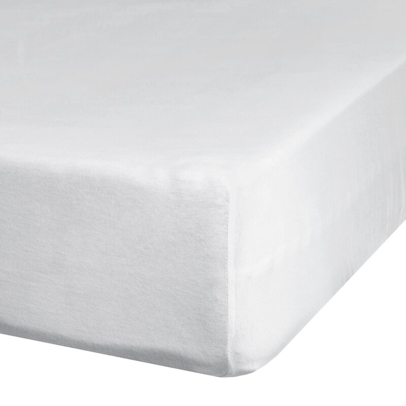 Prześcieradło jersey białe 140 x 200 x 30 cm – miękkie i oddychające