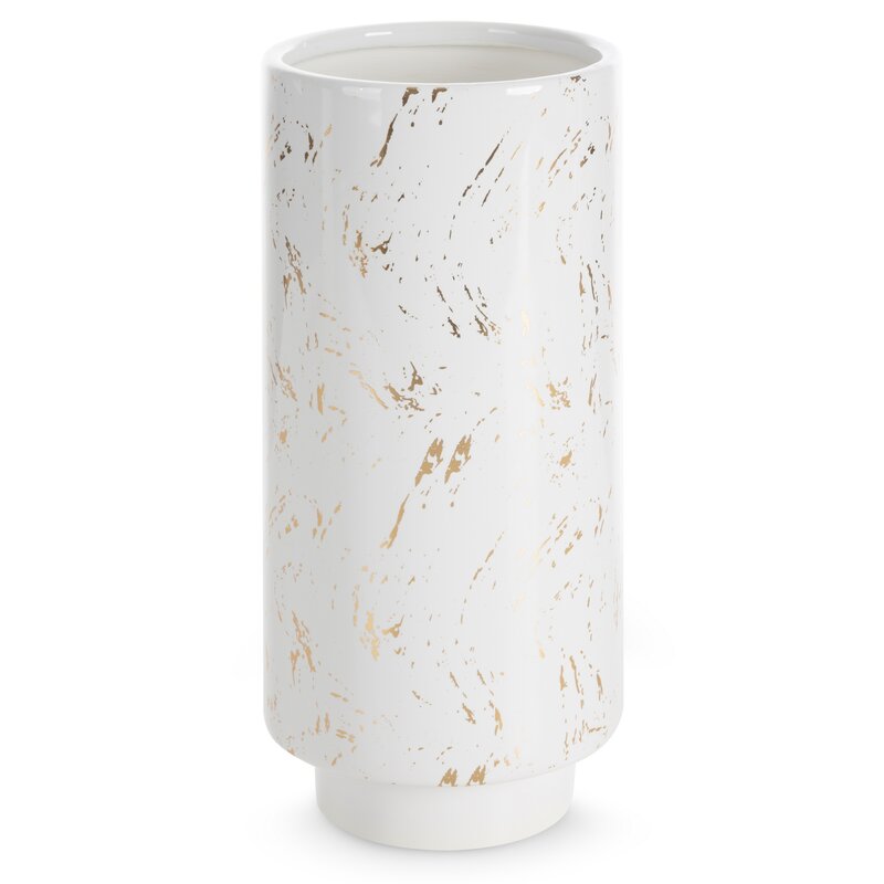 Wazon ceramiczny Ariela biały fi 13 x 30 cm – na susze i kwiaty