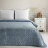 Narzuta welwetowa BLINK 3 stalowa 170 x 210 cm – ochrona pościeli