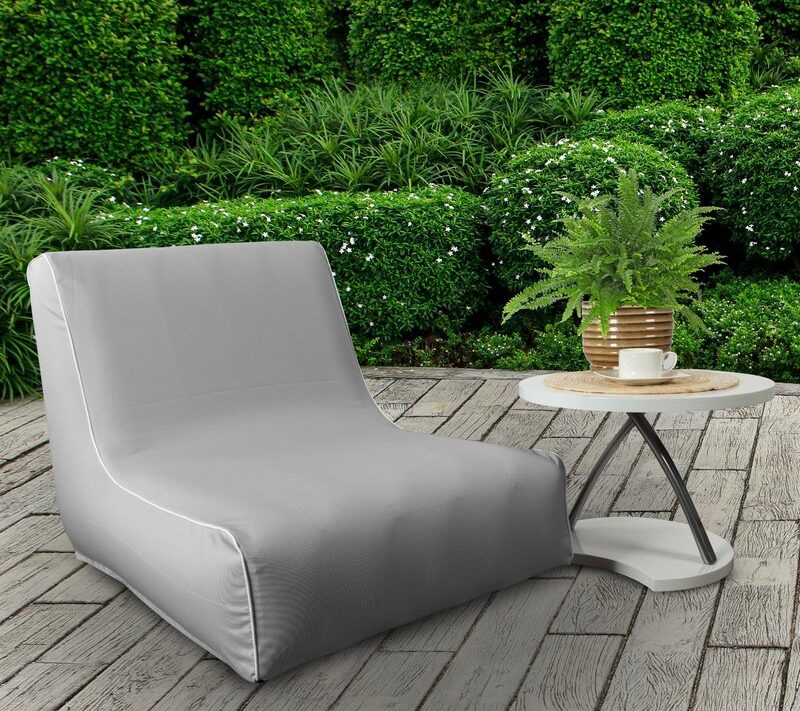 Jasnoszary Fotel Ogrodowy Garden – Wodoodporny Fotel Dmuchany 70x90 cm