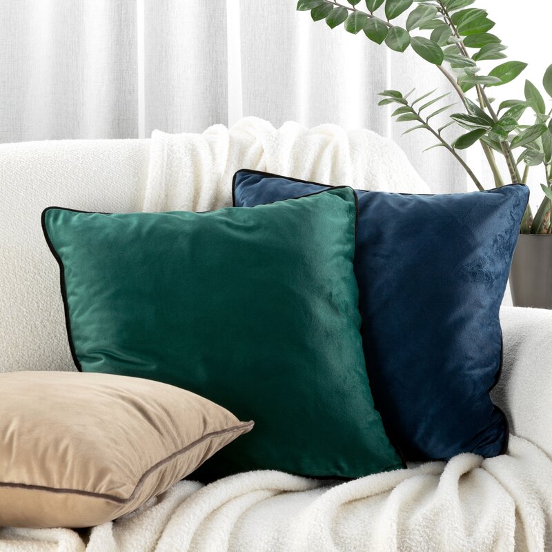 Poszewka Melia czarna 45 X 45 cm – aksamitna w dotyku